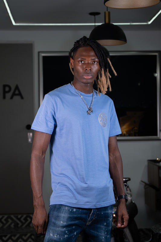 VERSACE JEANS AZUL LOGO REDONDO PECHO