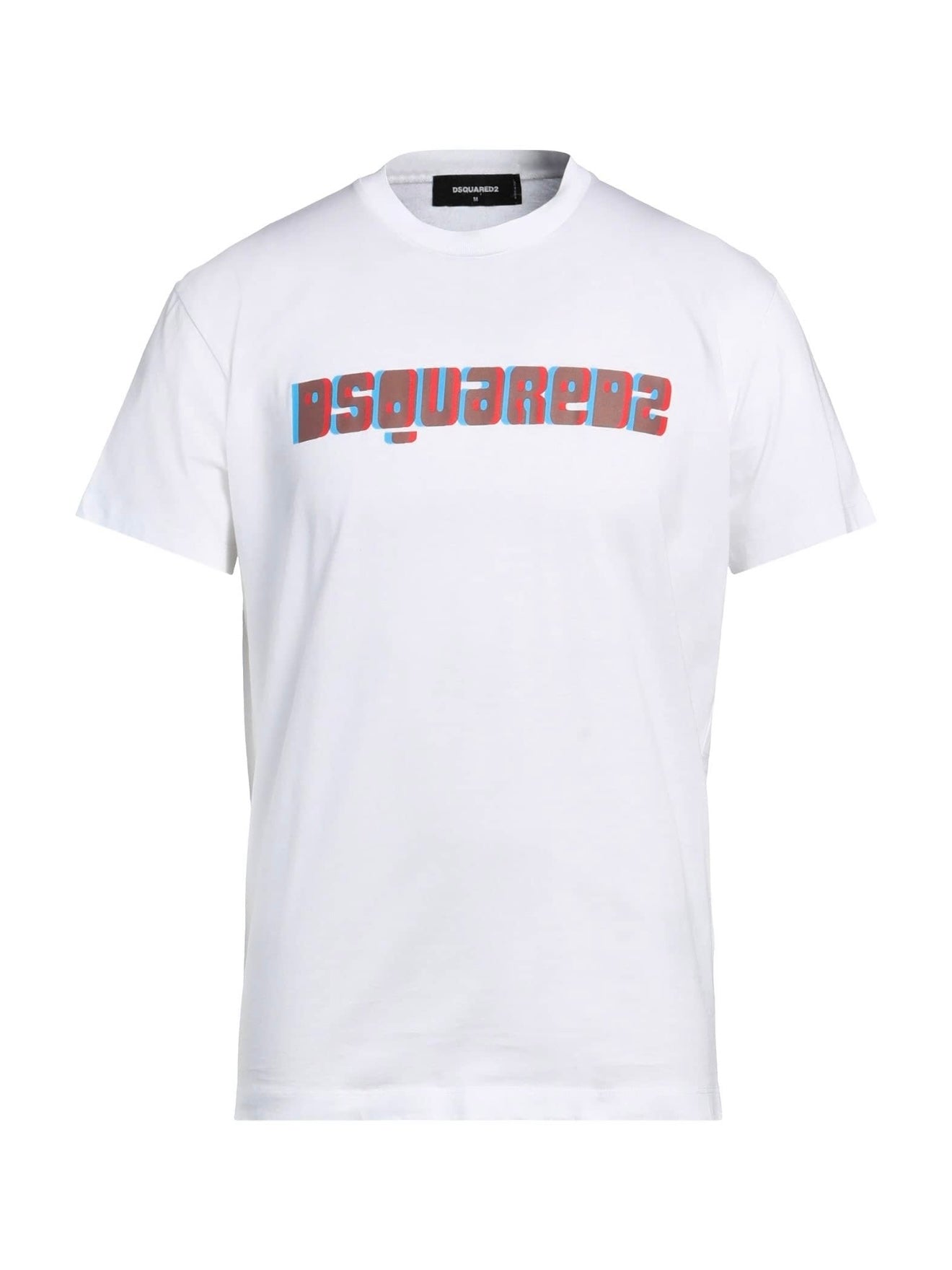 CAMISETA DSQUARED2 BLANCA LETRAS PECHO ROJO