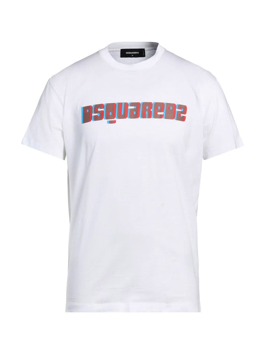 CAMISETA DSQUARED2 BLANCA LETRAS PECHO ROJO