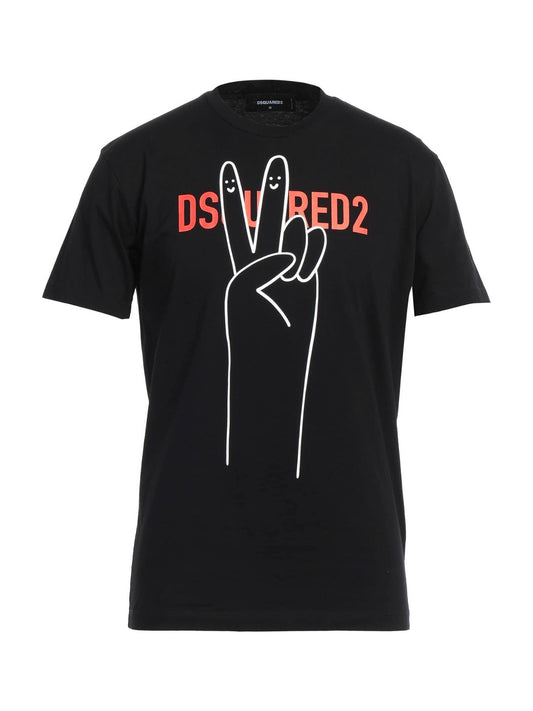 CAMISETA DSQUARED2 NEGRA DEDOS