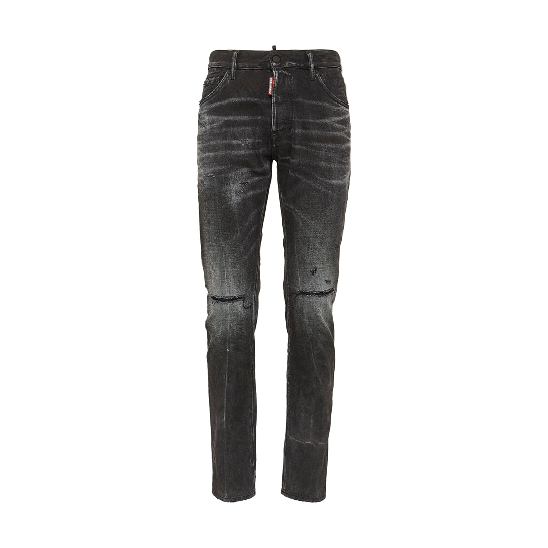 JEAN DSQ NEGRO CON ROTOS
