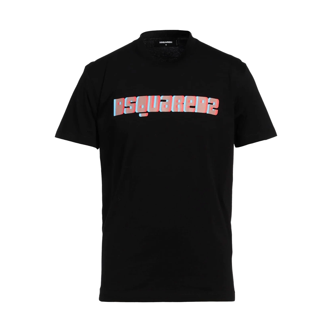 CAMISETA DSQUARED2 NEGRA LETRAS PECHO ROJO