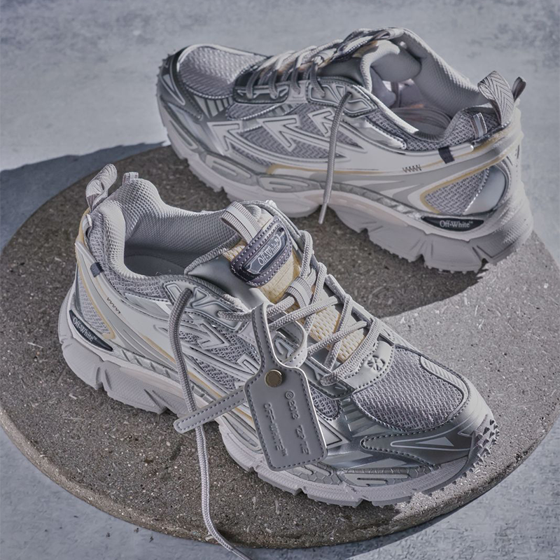 ZAPATOS OFF WHITE BE RIGHT BACK PLATEADO