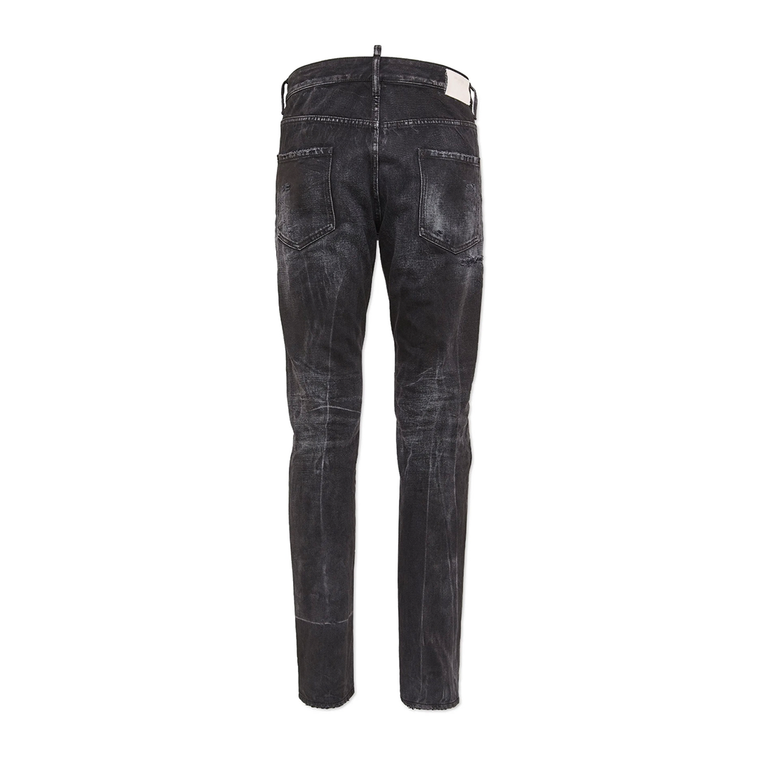JEAN DSQ NEGRO CON ROTOS