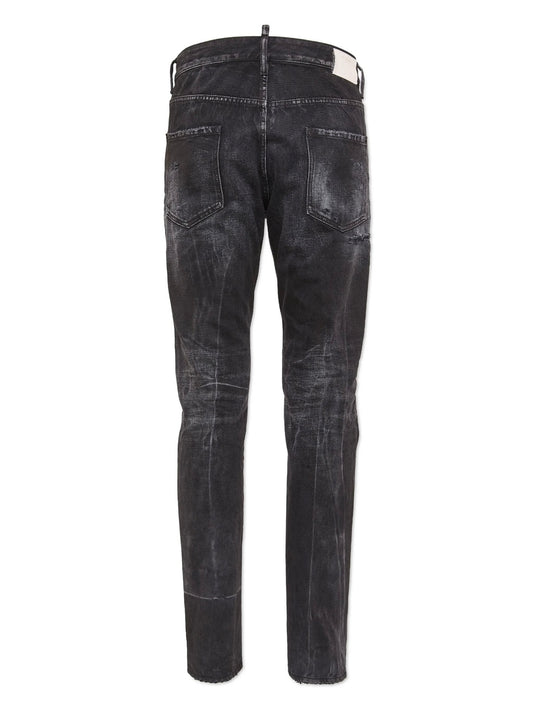 JEAN DSQ NEGRO CON ROTOS