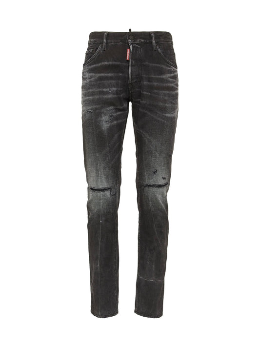 JEAN DSQ NEGRO CON ROTOS