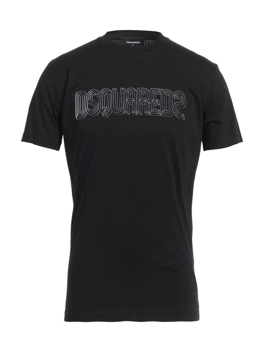 CAMISETA DSQUARED2 NEGRA LETRAS PATEADAS