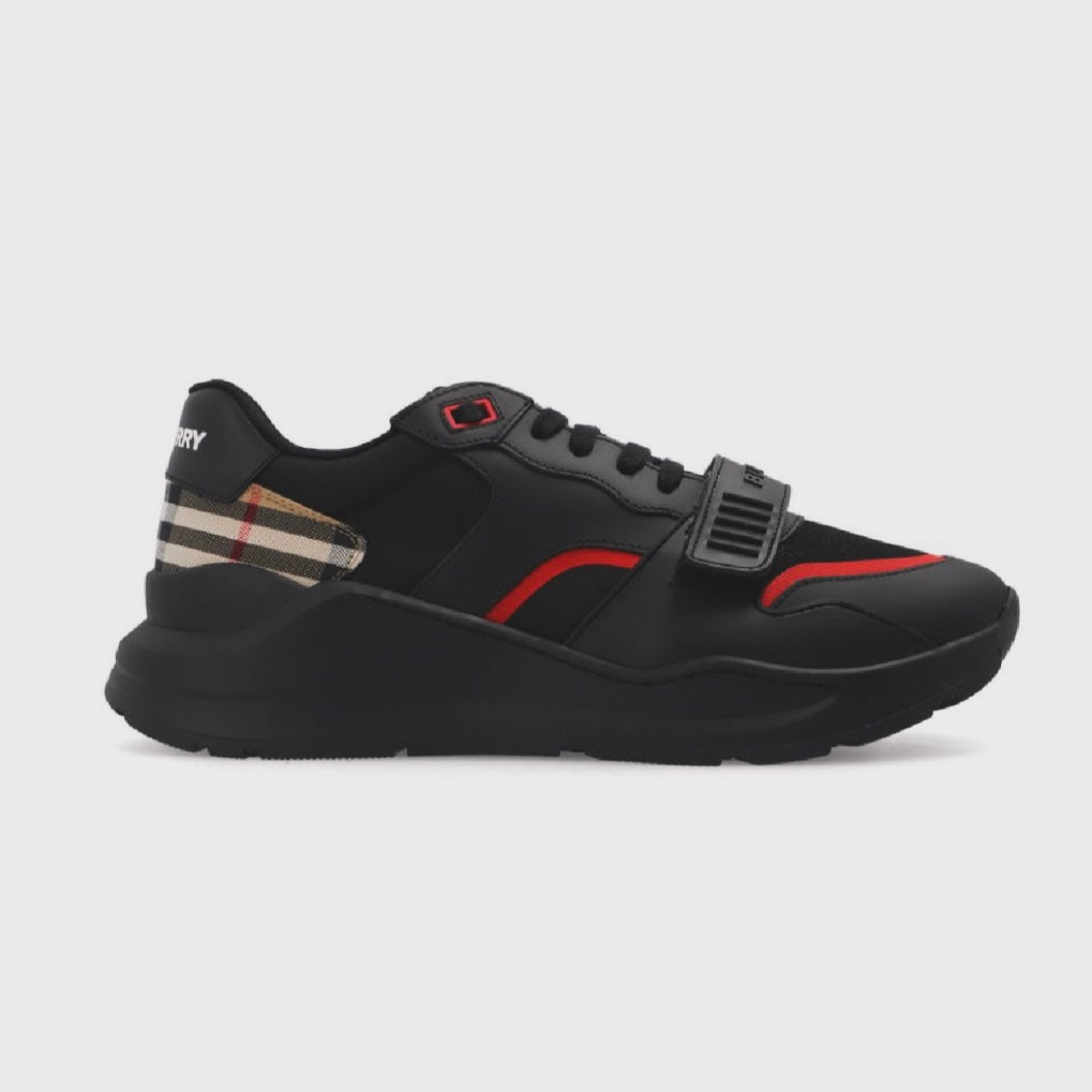 TENIS BURBERRY NEGROS CON ROJO