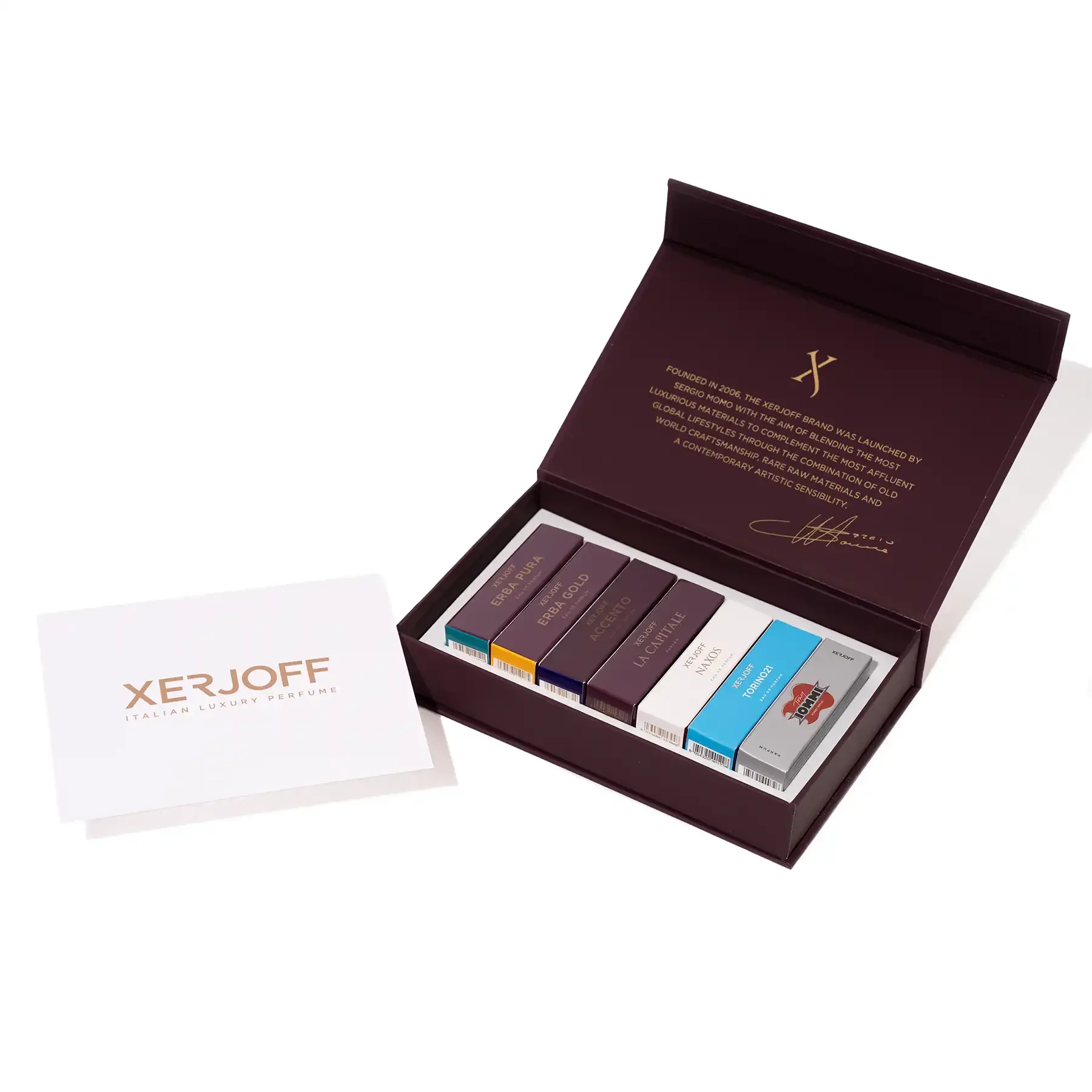 XERJOFF DISCOVERY KIT 7x 2ml (Erba Pura, Erba Gold, Accento, Naxos, Torino21, La Capitale, Tony Iommi)