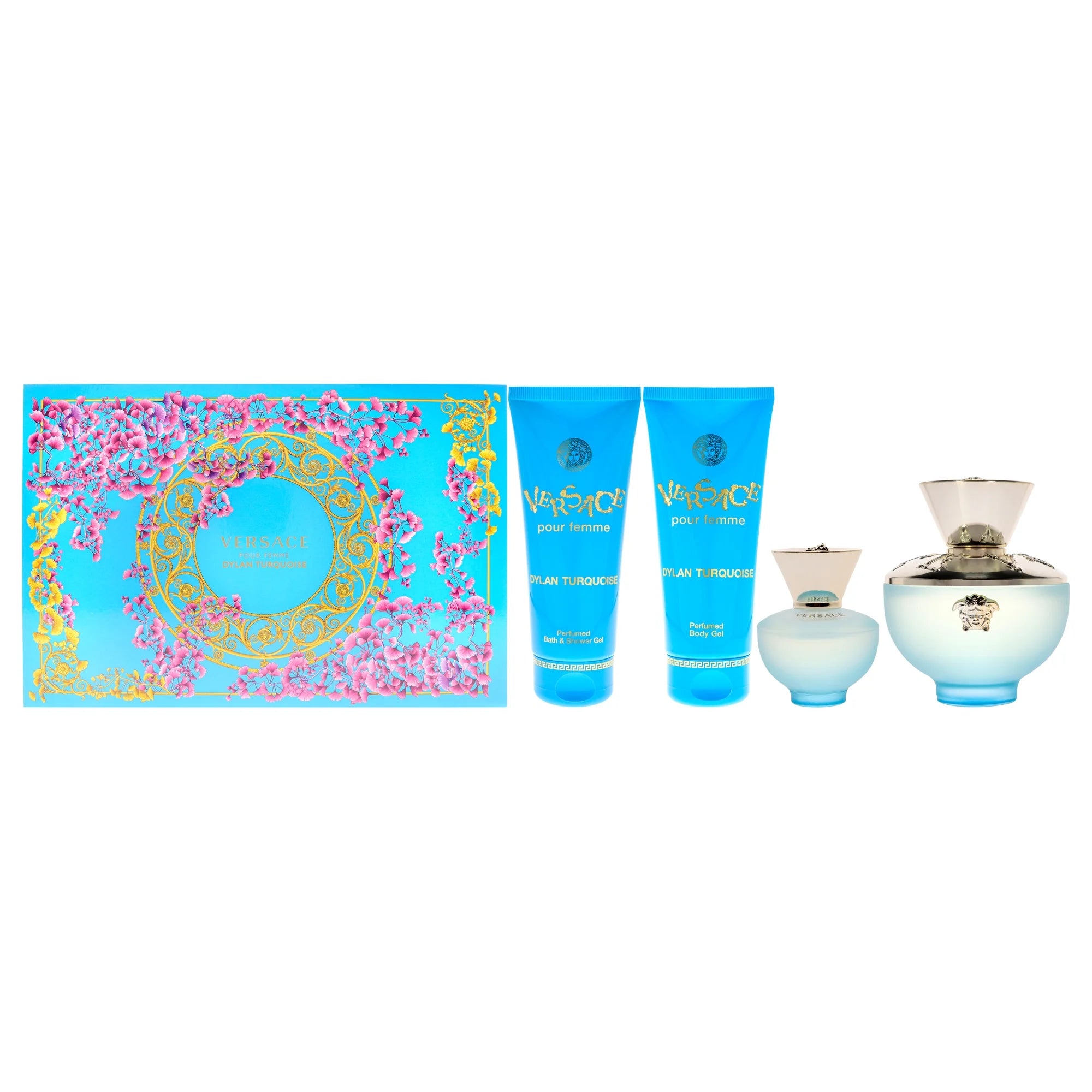 ESTUCHE VERSACE DYLAN TURQUOISE 100ML DM X 4 PZ
